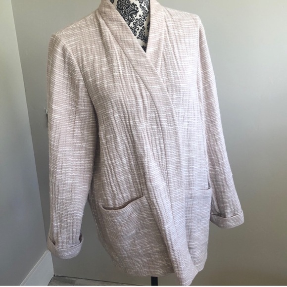 Eileen Fisher cream cotton cardigan jacket size XL - Picture 3 of 8